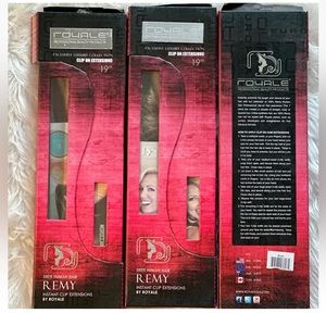 SET OF 3 NEW‼️ Human Hair clip on extensions 19” blonde 100/110 grams real hair